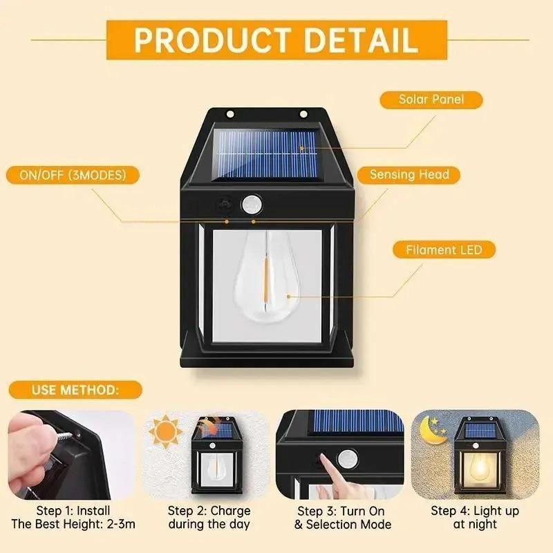 Motion sensor solar sensor lamp