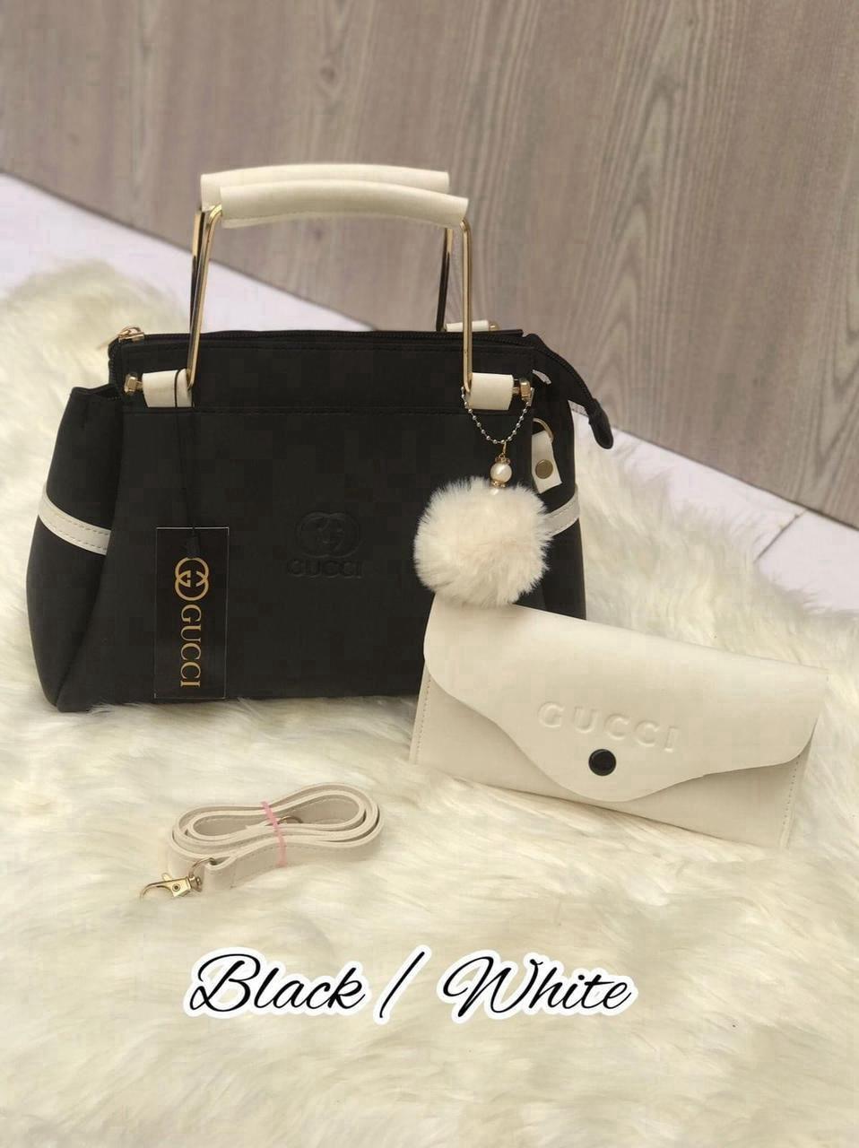Girl's Rexine plain handbag set