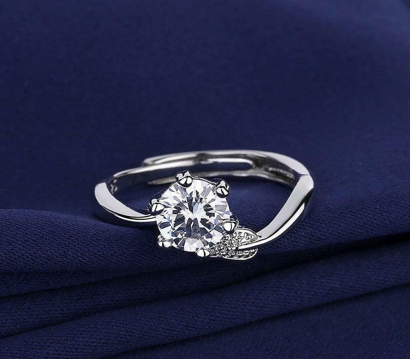 Cubic zirconia adjustable ring