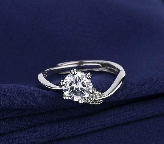 Cubic zirconia adjustable ring