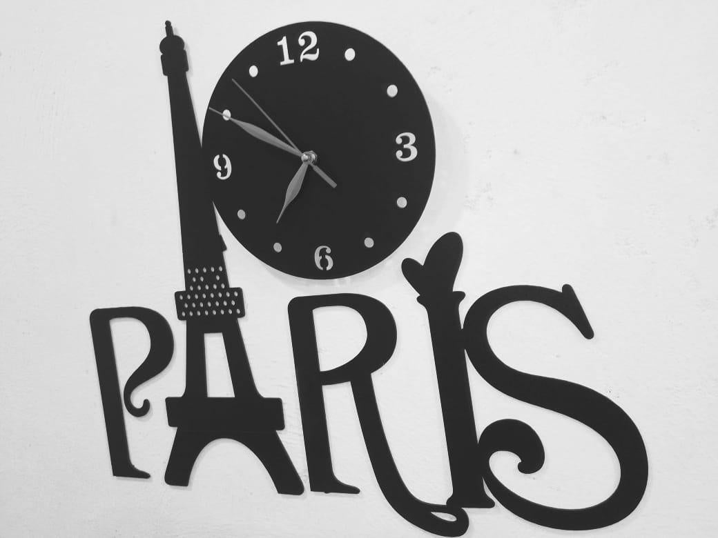 3D wooden Paris Wall clock