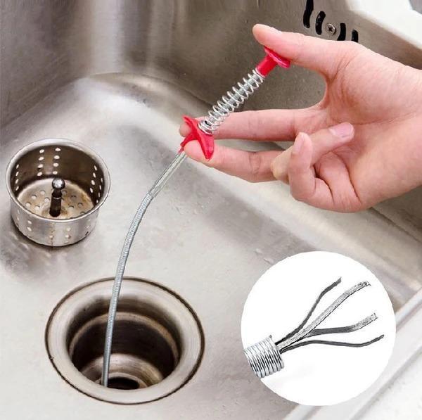 Snake sink cleaner filter pipe
