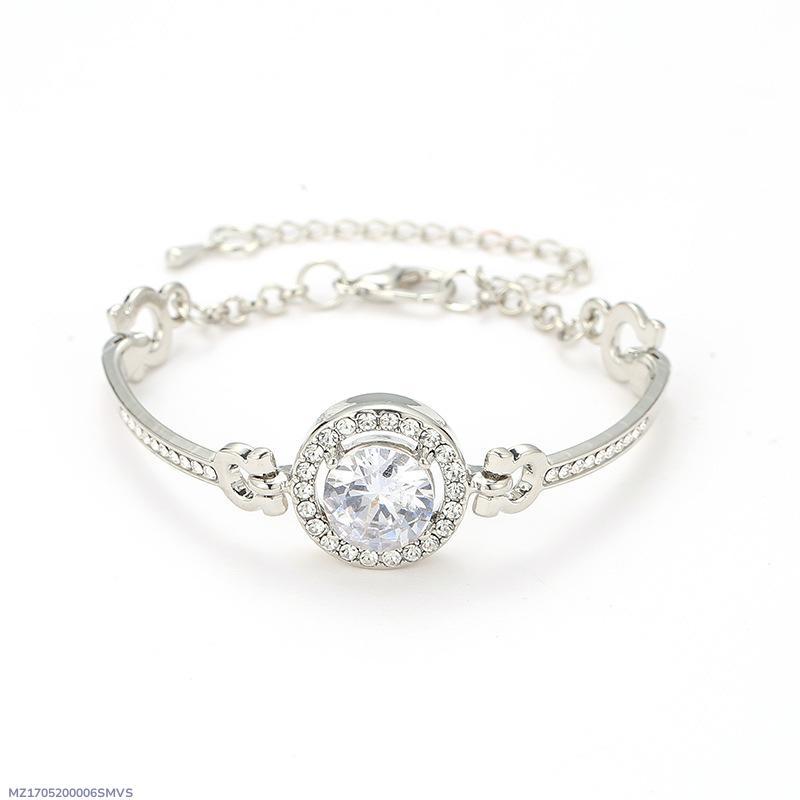 1 PCs silver plated rhinestone chain bracelet