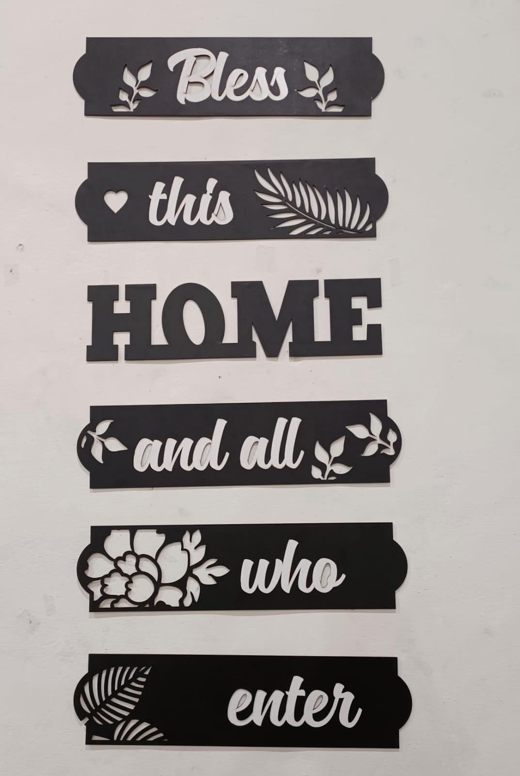 3D bless home wooden wall art