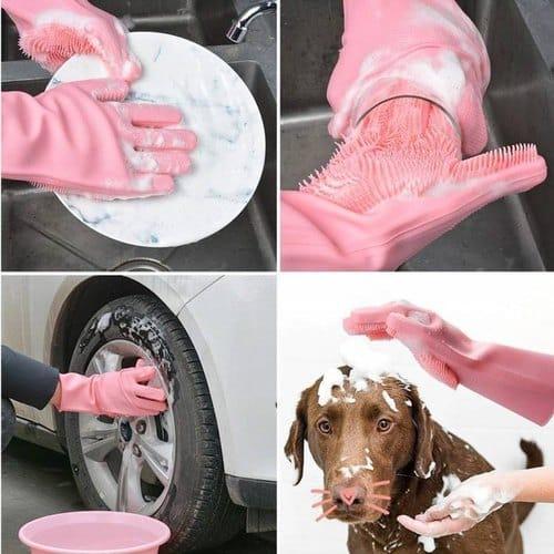 Silicone dish and other washing gloves