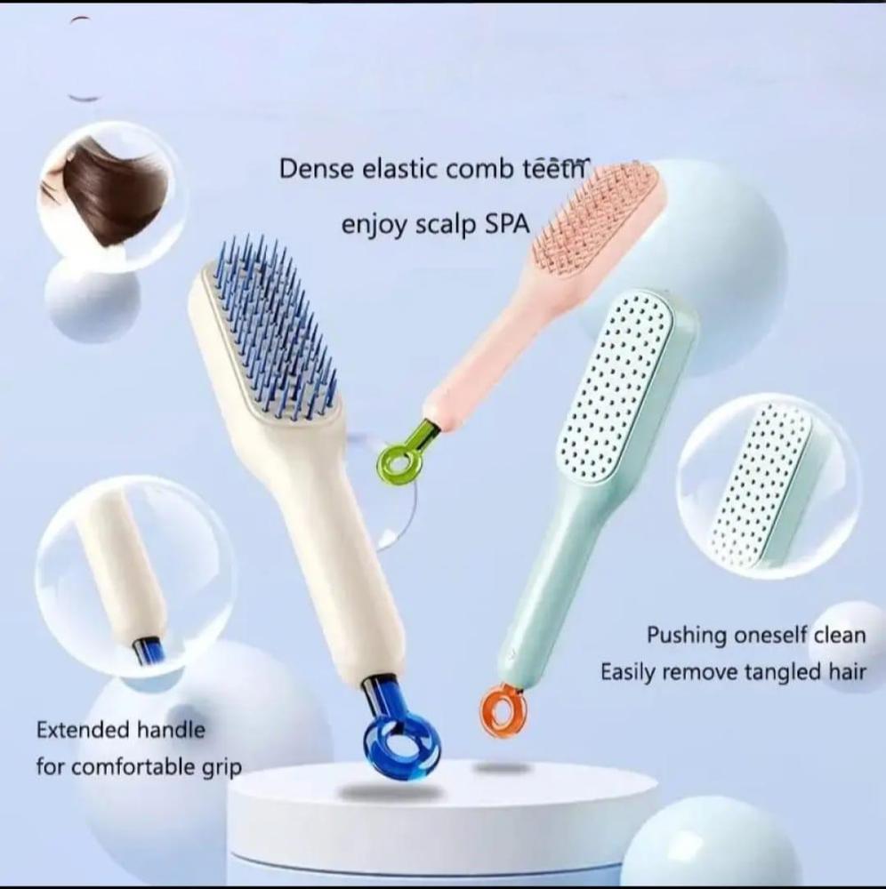 Self cleaning hair comb