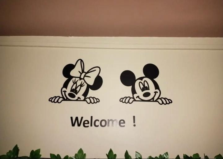 3D mickey and Minnie mouse wooden wall art