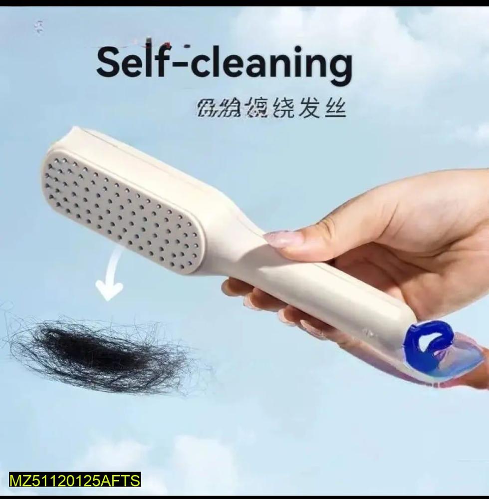 Self cleaning hair comb