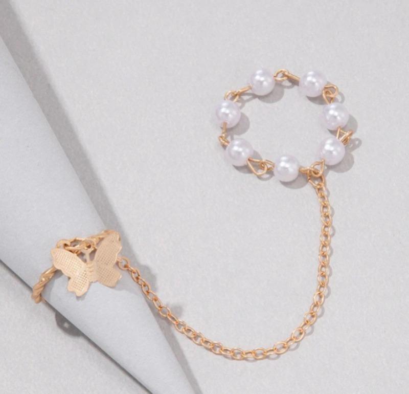 Gold plated adjustable ring set