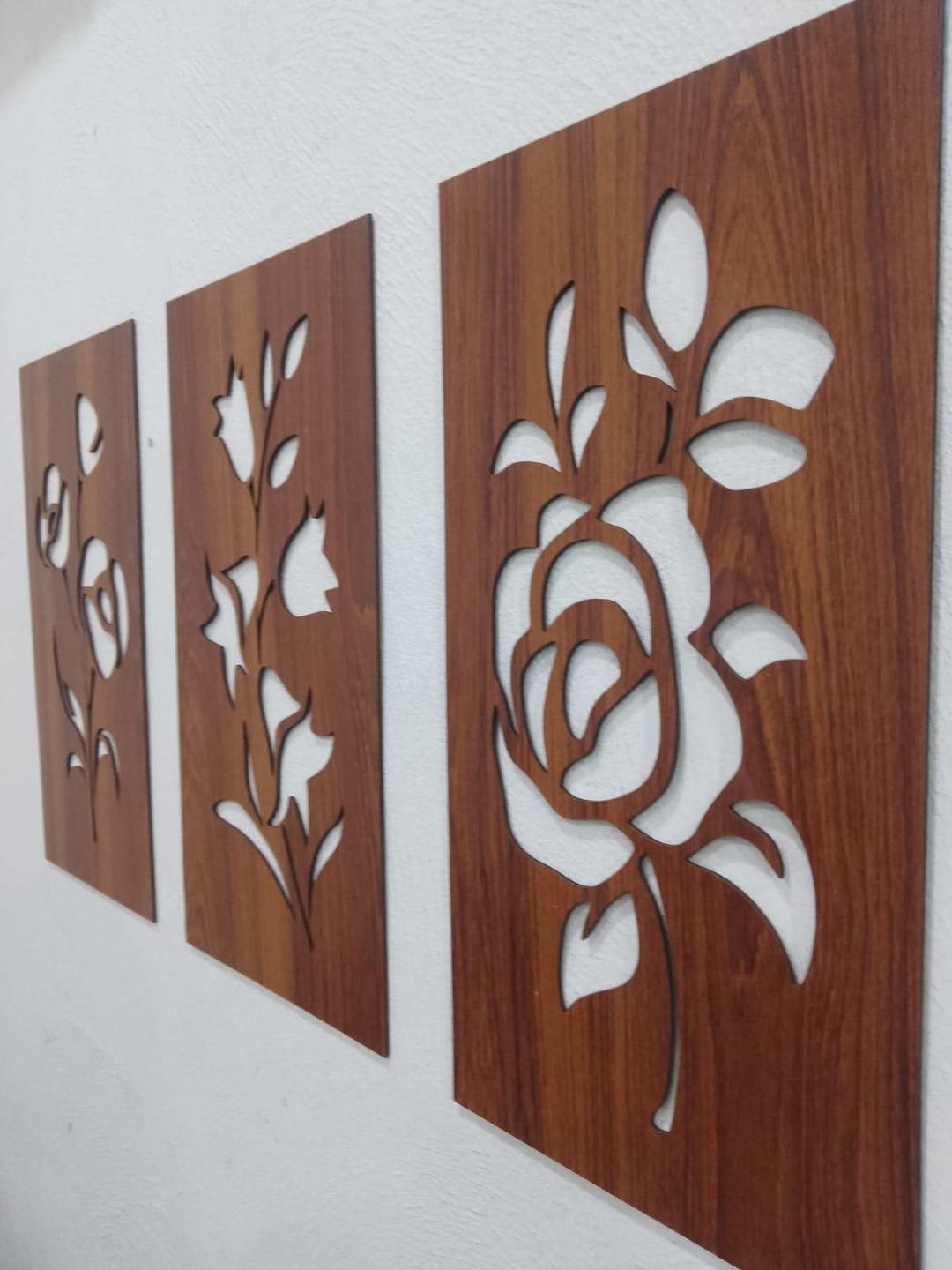 3D floral wooden wall art