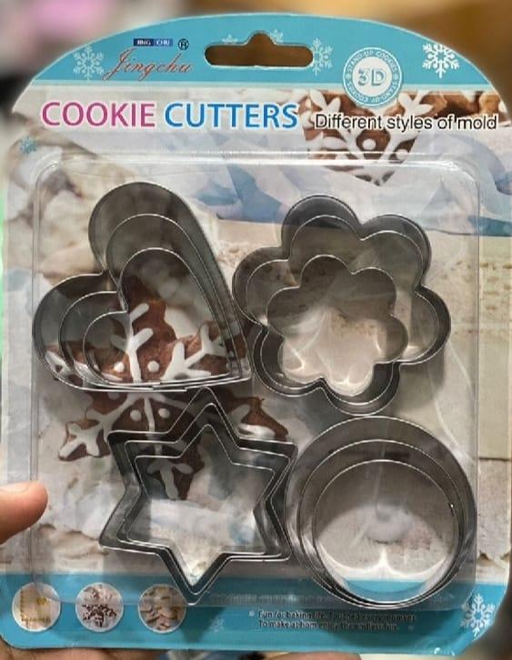 4 different shape stainless steel cookie cutter-12 pcs for easy baking