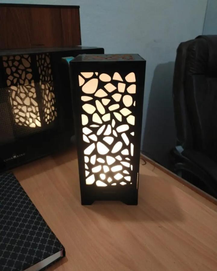 3D laser cutting wooden lamp