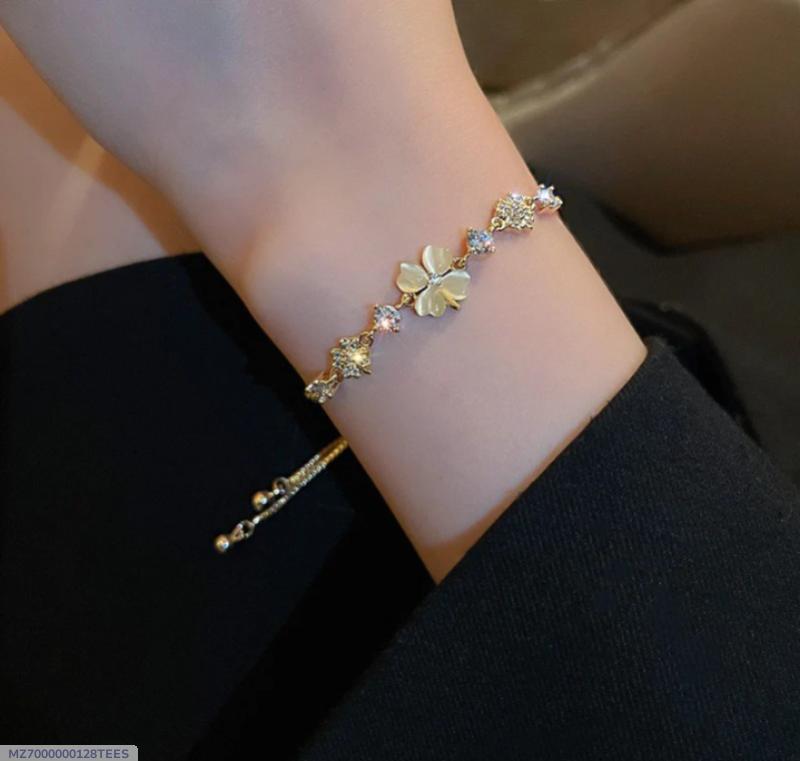 1 PCs gold plated flower charm bracelet