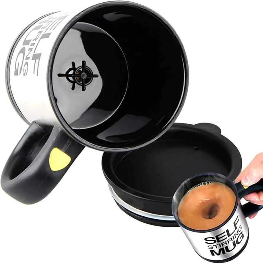 Easy to use self stirring mug