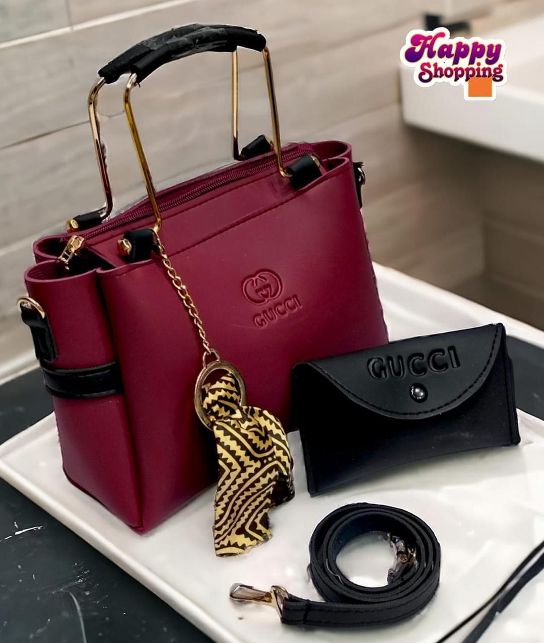 Stylist Women's handbag set with gift and  plain pattern