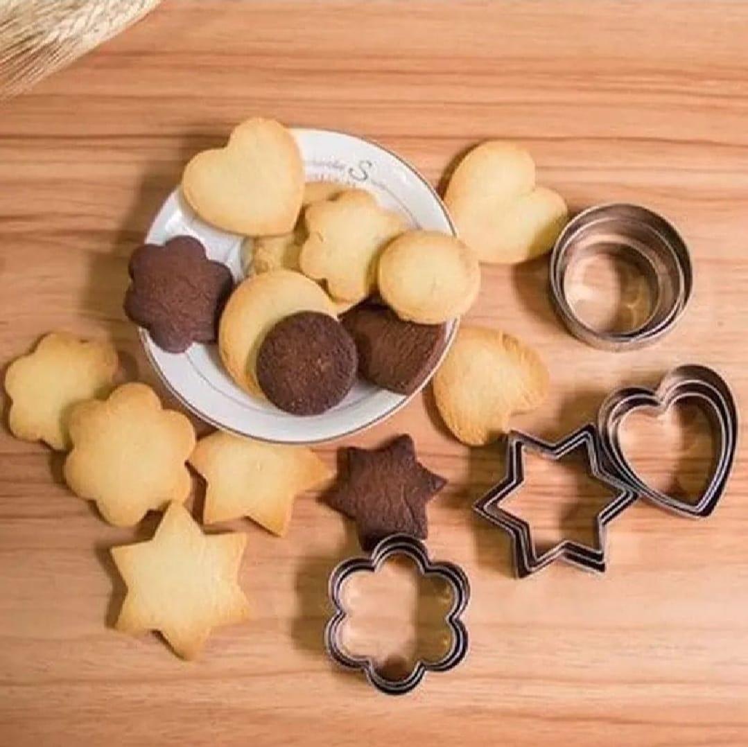 4 different shape stainless steel cookie cutter-12 pcs for easy baking
