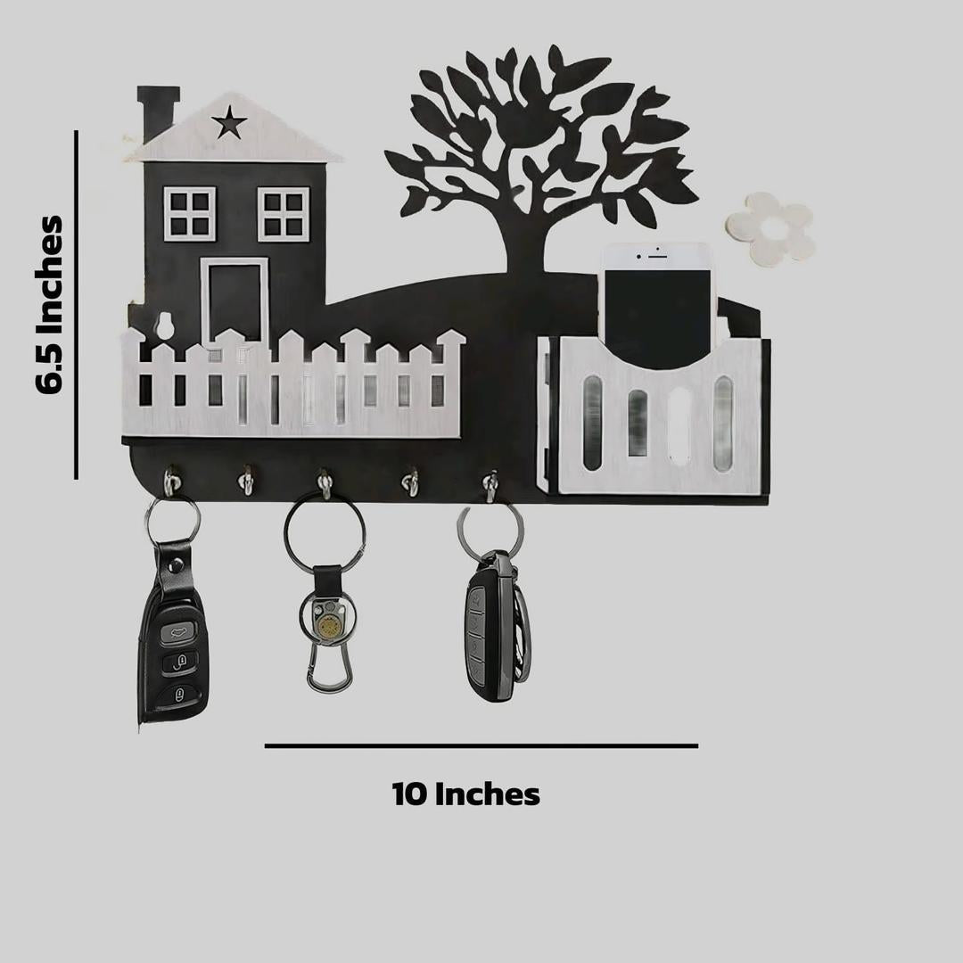 Tree wooden key holder