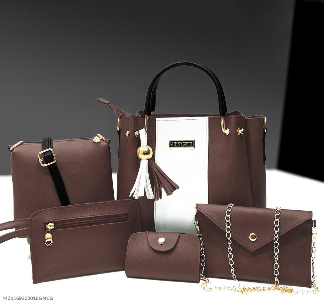 Girl's plain leather handbag set