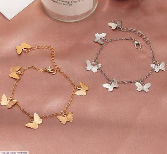 Silver plated artificial stones anklet