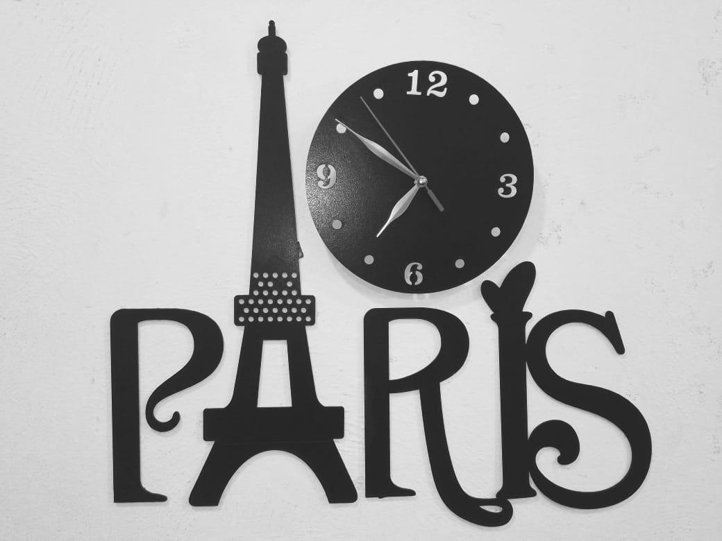 3D wooden Paris Wall clock