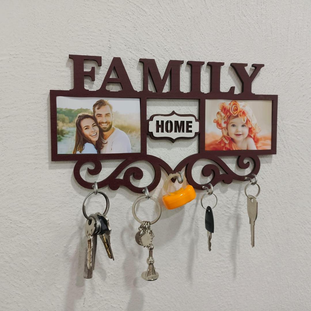 Personalized picture frame key holder