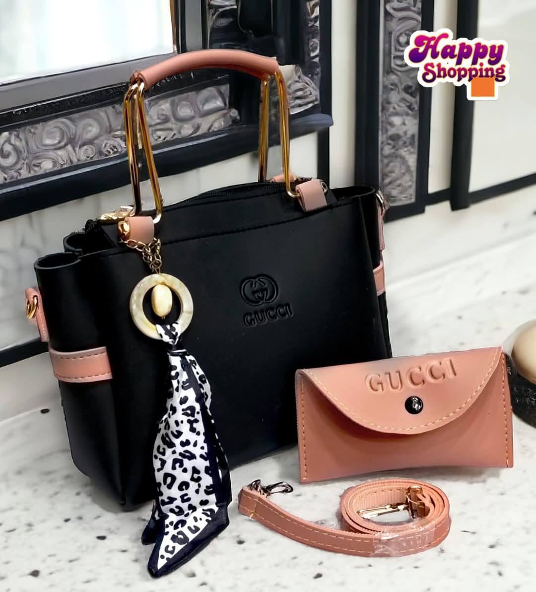 Stylist Women's handbag set with gift and  plain pattern