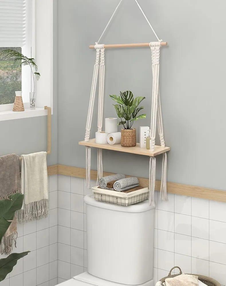 Homemade macrame wall hanging shelf