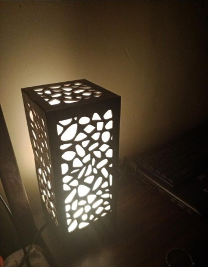 3D laser cutting wooden lamp