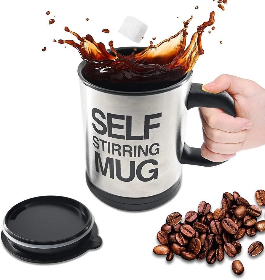 Easy to use self stirring mug