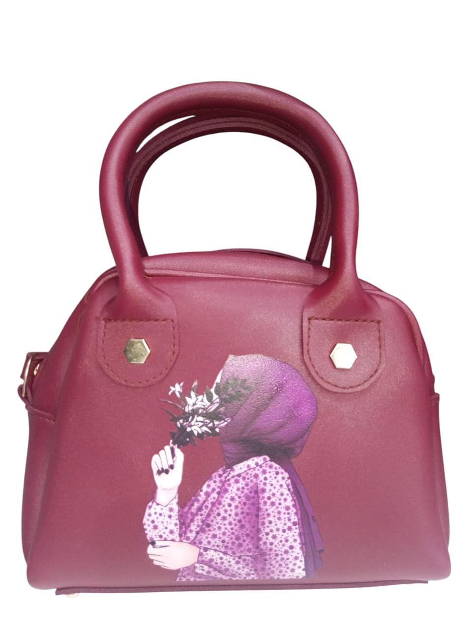 girl's PU leather plain handbag