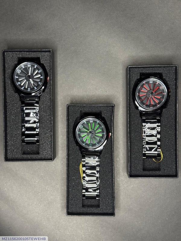 Stainless steel spinning watch