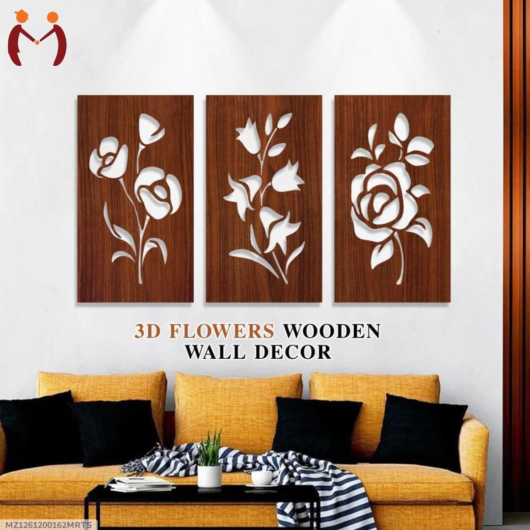 3D floral wooden wall art