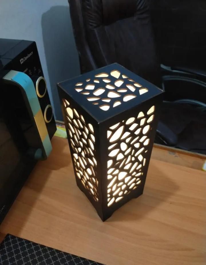 3D laser cutting wooden lamp