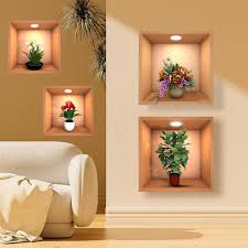 4 Pcs Wall Decor 3D Sticker Removable
