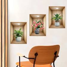 4 Pcs Wall Decor 3D Sticker Removable