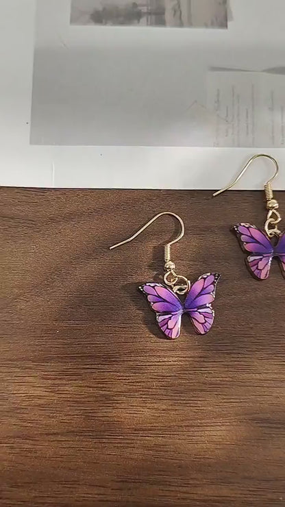 Beautiful blue butterfly design gold plated necklace and bracelet set