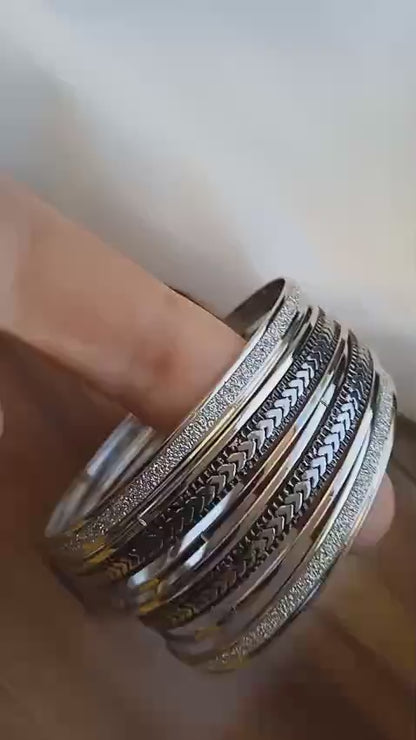 7 PCs antique design gold plated plain bagels