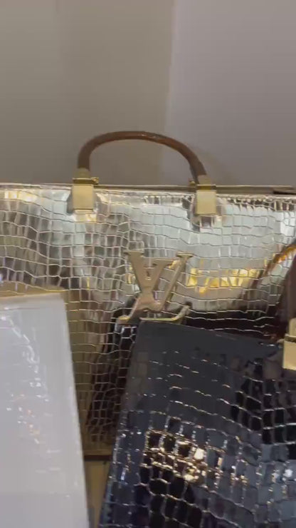 Women's Rexine textured tote bag