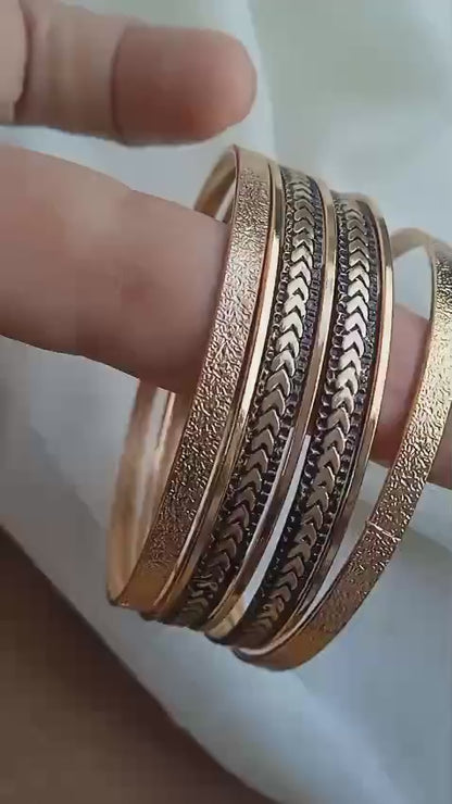 7 PCs antique design gold plated plain bagels