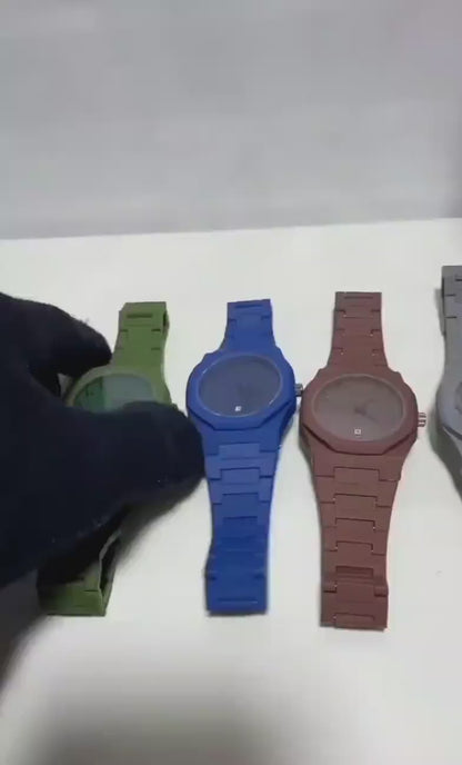 Stylist multicolor men's Arabic Aura watch in multicolor