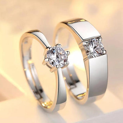Charm couple's ring set