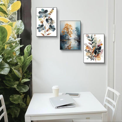 Multicolor abstract art wall frames-set of 3