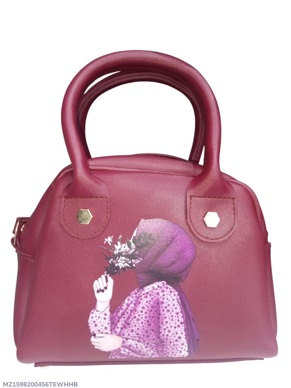 girl's PU leather plain handbag