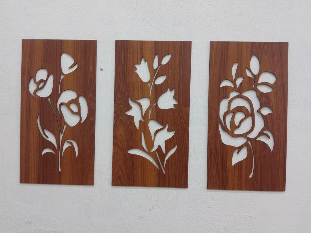 3D floral wooden wall art