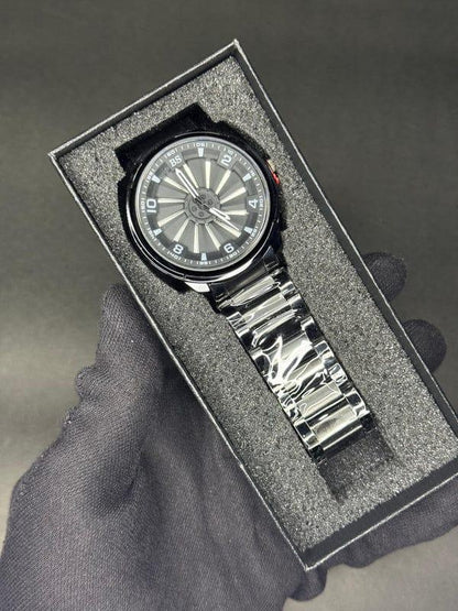 Stainless steel spinning watch