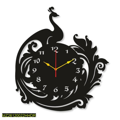 Beautiful peacock laminated wall clock