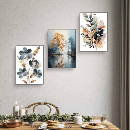 Multicolor abstract art wall frames-set of 3