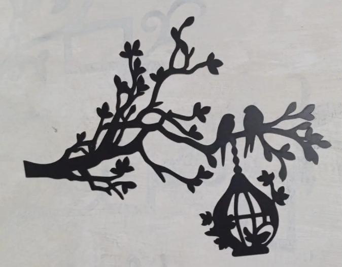 3D tree with bird on nest wooden wall art