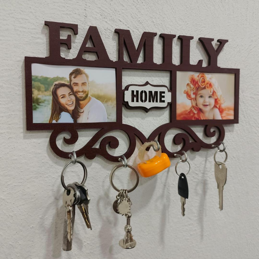 Personalized picture frame key holder