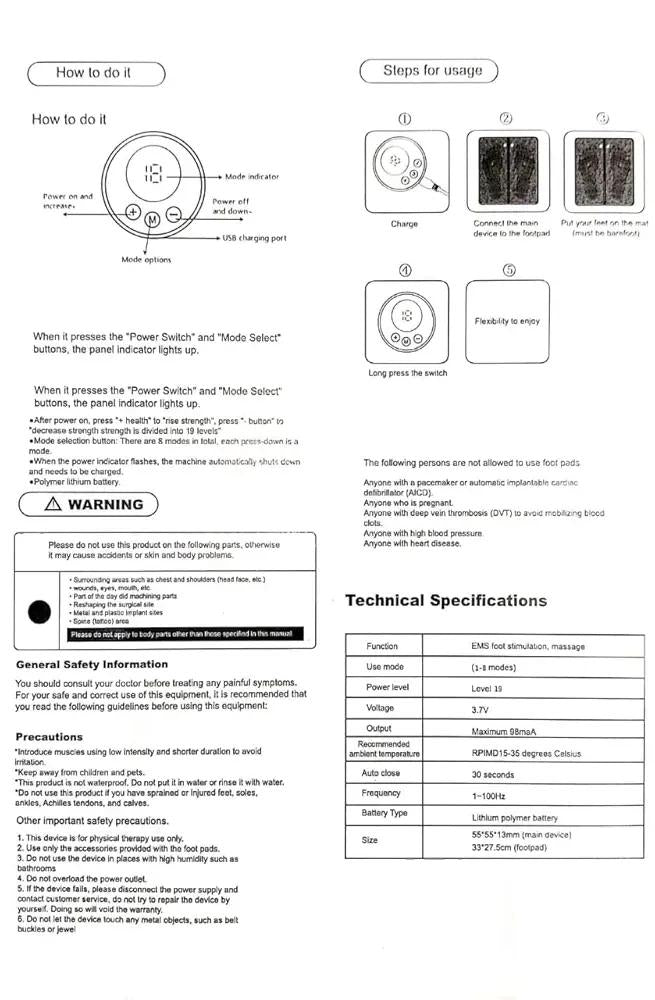 Portable foot massager mat